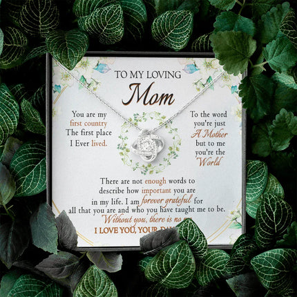 To My Loving Mom - You're The World To Me - Necklace SO52V - Charming Present