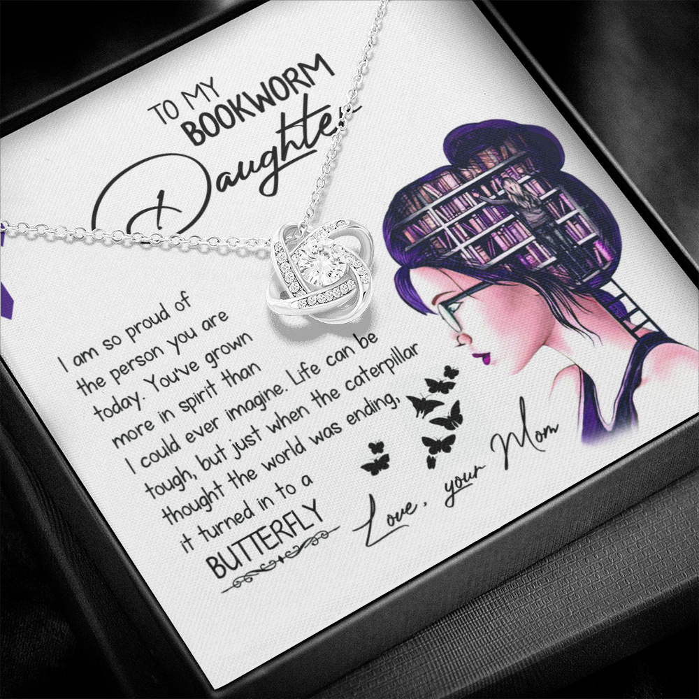 To My Bookworm Daughter - So Proud Of You - Necklace KT22