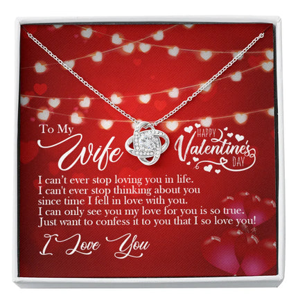 TO MY WIFE - HAPPY VALENTINE'S DAY - LOVE KNOT NECKLACE KT03 - Charming Present