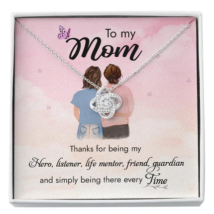 To My Mom Thanks For Being My Hero Necklace SO46 - Charming Present