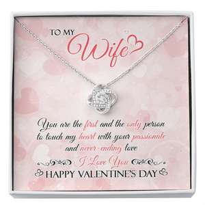 TO MY WIFE - HAPPY VALENTINE'S DAY - LOVE KNOT NECKLACE KT02