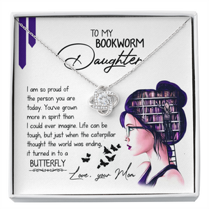 To My Bookworm Daughter - So Proud Of You - Necklace KT22