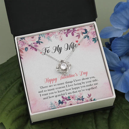 TO MY WIFE - HAPPY VALENTINE'S DAY - LOVE KNOT NECKLACE KT01 - Charming Present