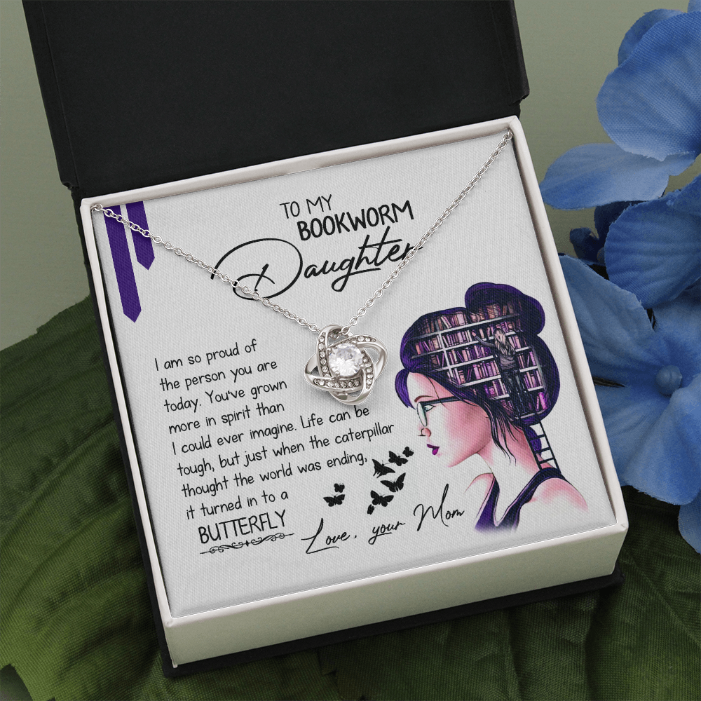 To My Bookworm Daughter - So Proud Of You - Necklace KT22