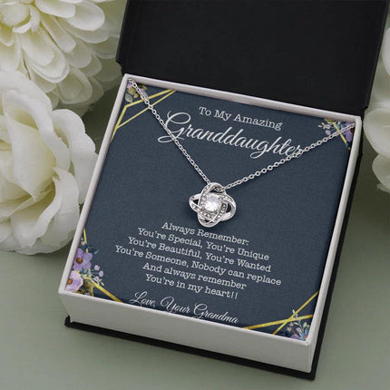 To My Granddaughter, You're In My Heart Necklace SO06v1 - Charming Present