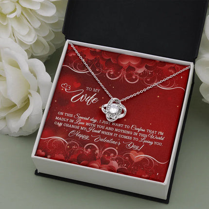 TO MY WIFE - HAPPY VALENTINE'S DAY - LOVE KNOT NECKLACE KT04 - Charming Present