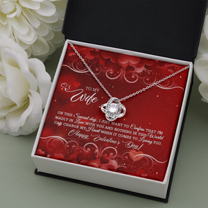 TO MY WIFE - HAPPY VALENTINE'S DAY - LOVE KNOT NECKLACE KT04