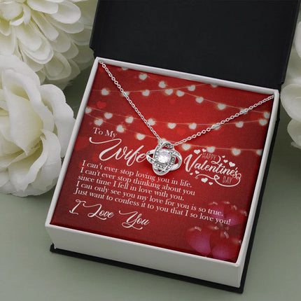 TO MY WIFE - HAPPY VALENTINE'S DAY - LOVE KNOT NECKLACE KT03 - Charming Present