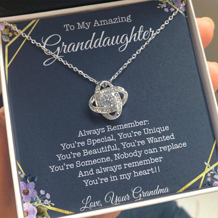 To My Granddaughter, You're In My Heart Necklace SO06v1 - Charming Present