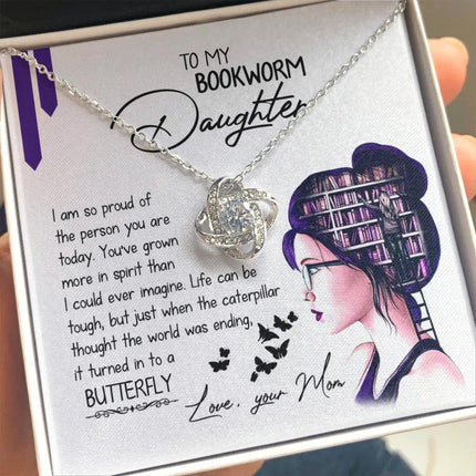 To My Bookworm Daughter - So Proud Of You - Necklace KT22 - Charming Present