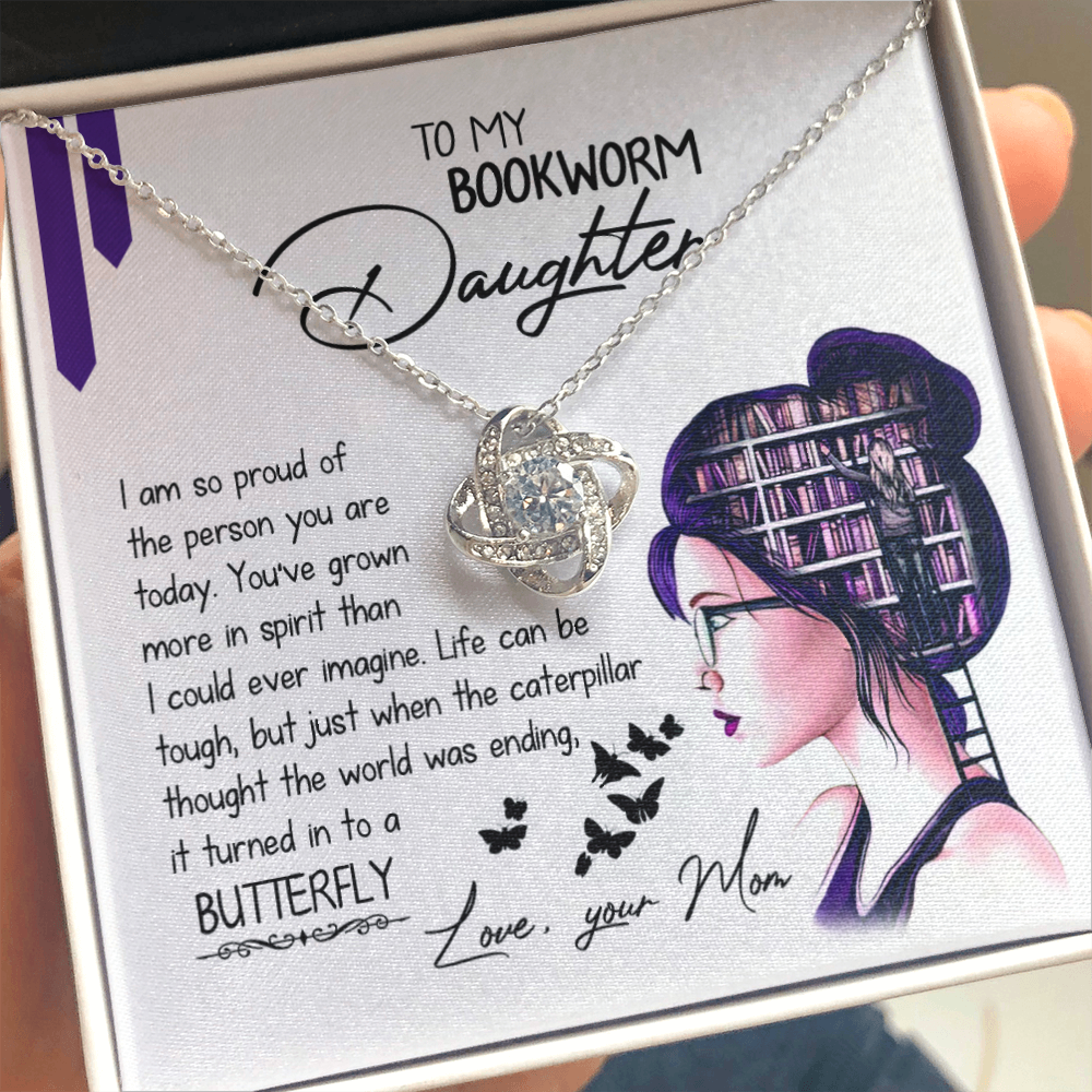 To My Bookworm Daughter - So Proud Of You - Necklace KT22