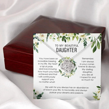 To My Beautiful Daughter - You're An Incredible Blessing - Necklace SO148V - Charming Present