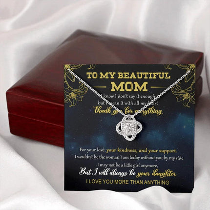 To My Beautiful Mom - I Love You More Than Anything - Necklace SO05V - Charming Present