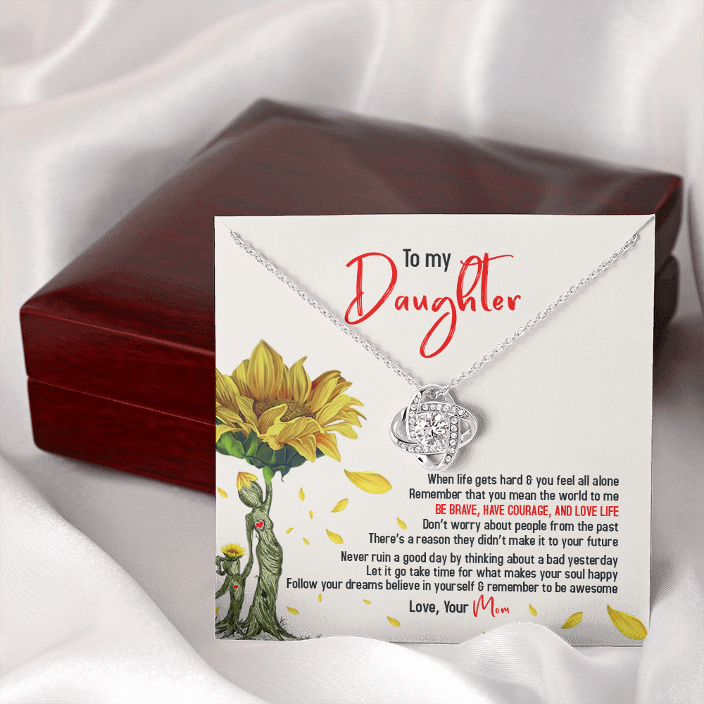 To My Sunflower Daughter - Believe In Yourself & Remember To Be Awesome - Necklace SO104T