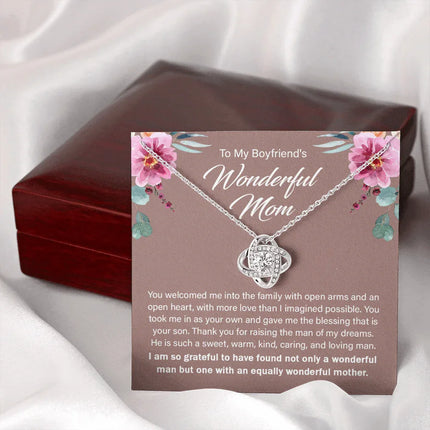 To My Boyfriend's Wonderful Mom - Thank You For Raising The Man Of My Dreams - Necklace SO14T - Charming Present