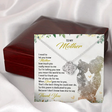 To My Mother - You Mean The World To Me - Necklace SO56T - Charming Present