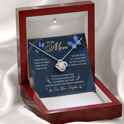 To My Mom - Thank You For All Your Sacrifices - Necklace SO07T - Charming Present