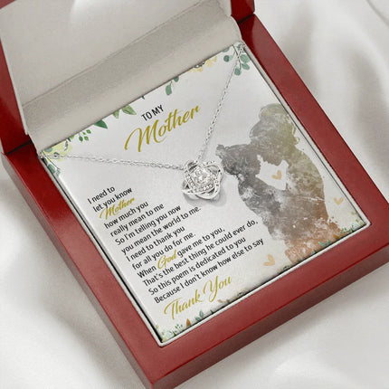To My Mother - You Mean The World To Me - Necklace SO56T - Charming Present