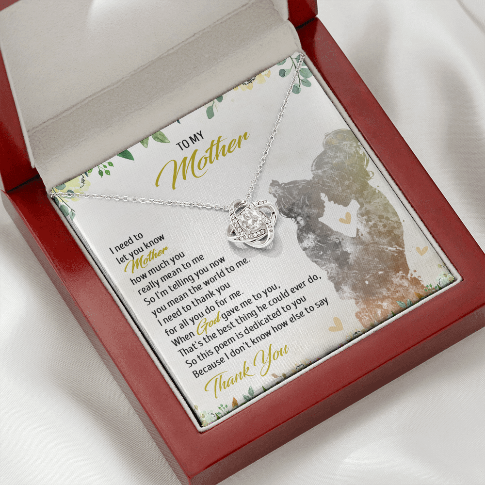 To My Mother - You Mean The World To Me - Necklace SO56T