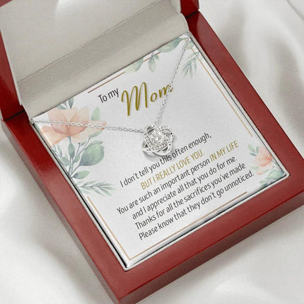 To My Mom Thanks For All The Sacrifices You've Made - Necklace SO27T - Charming Present