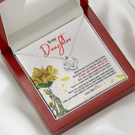 To My Sunflower Daughter - Believe In Yourself & Remember To Be Awesome - Necklace SO104T - Charming Present