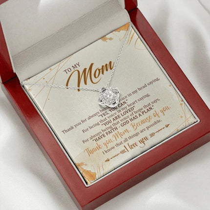 To My Mom Because Of You,I Know That All Things Are Possible - Necklace SO12T - Charming Present