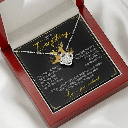 To My Everything - You Are My Soul And Happiness - LoveKnot Necklace SO115T - Charming Present