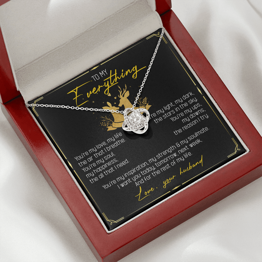 To My Everything - You Are My Soul And Happiness - LoveKnot Necklace SO115T