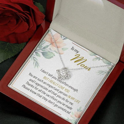 To My Mom Thanks For All The Sacrifices You've Made - Necklace SO27T - Charming Present