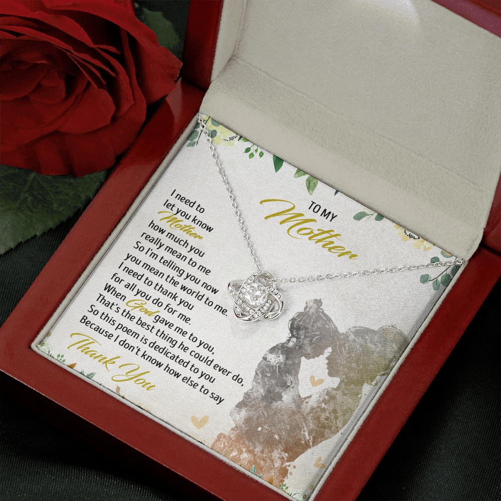 To My Mother - You Mean The World To Me - Necklace SO56T