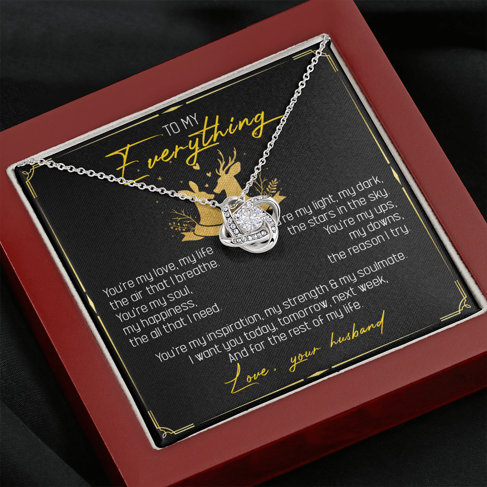 To My Everything - You Are My Soul And Happiness - LoveKnot Necklace SO115T