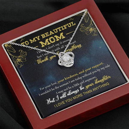 To My Beautiful Mom - I Love You More Than Anything - Necklace SO05V - Charming Present