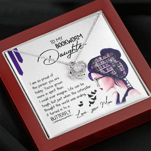 To My Bookworm Daughter - So Proud Of You - Necklace KT22