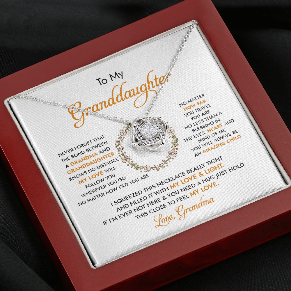 To My Granddaughter - Never Forget That The Bond Between A Grandma And Granddaughter - Necklace DR17