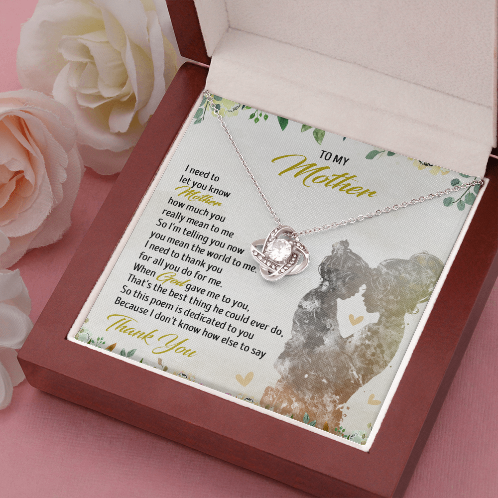 To My Mother - You Mean The World To Me - Necklace SO56T