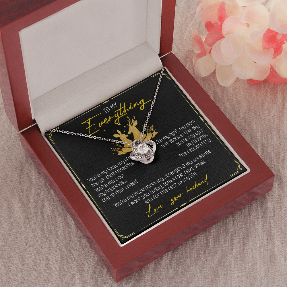 To My Everything - You Are My Soul And Happiness - LoveKnot Necklace SO115T