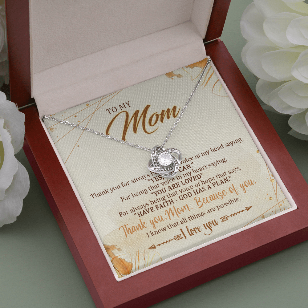 To My Mom Because Of You,I Know That All Things Are Possible - Necklace SO12T