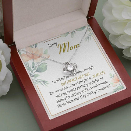 To My Mom Thanks For All The Sacrifices You've Made - Necklace SO27T - Charming Present