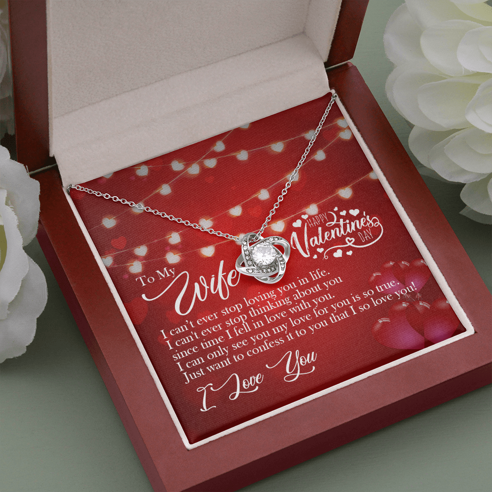 TO MY WIFE - HAPPY VALENTINE'S DAY - LOVE KNOT NECKLACE KT03